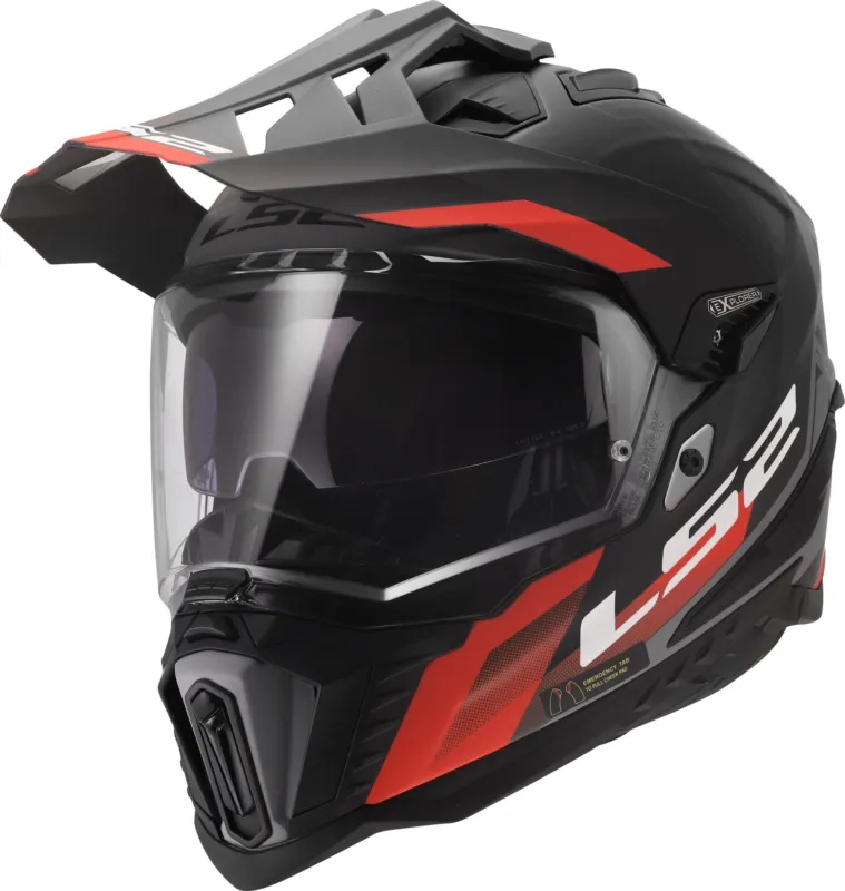 Výhodná Nabídka LS2 MX701 Explorer Hexa Enduro helma černá/šedá/červená - L (59/60)