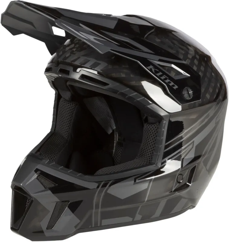 Klim F3 Carbon Pro Ascent Přilba na sněžný skútr Černá/šedá - XS (52) Super Cena