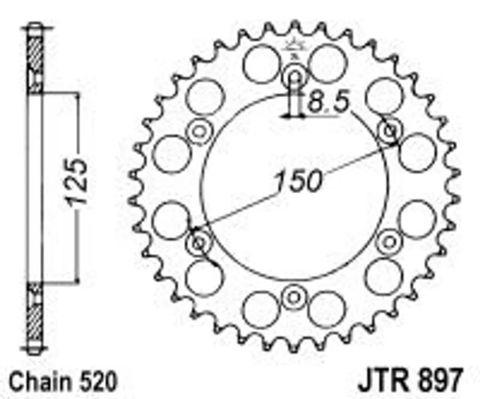 Řetězová rozeta JT JTR 897-41 41 zubů, 520 Finální Výprodej